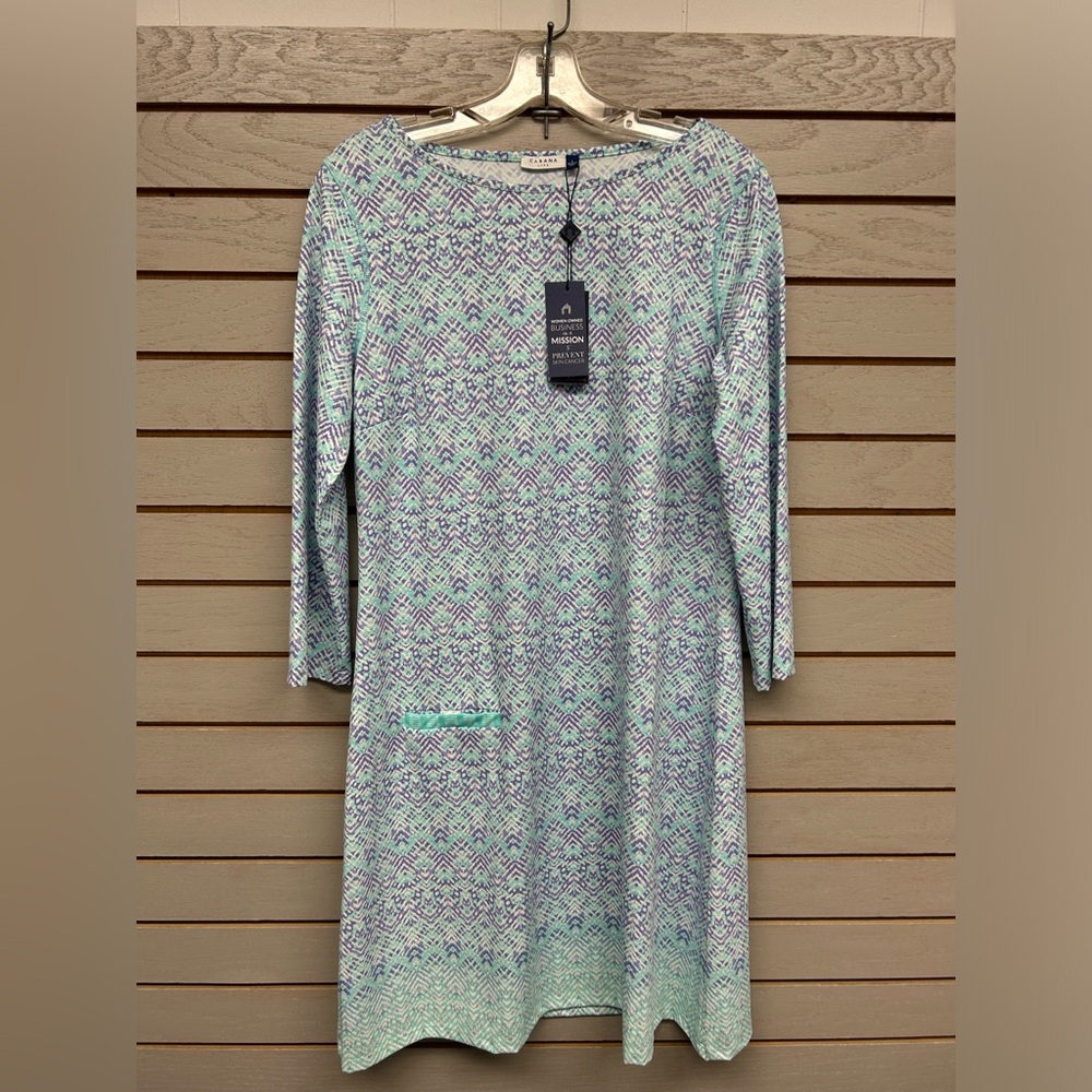 Cabana Life Mint and Lavender Patterned Dress